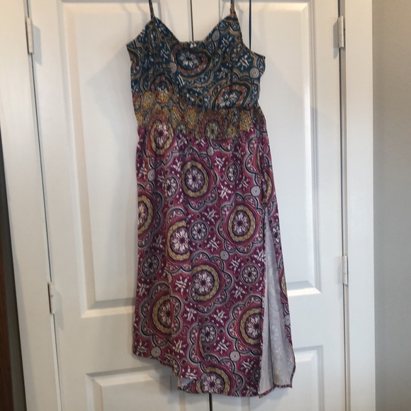 Anthropologie cut out one side smocked waist long dress size XL - NWT - Picture 5 of 11